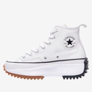 Converse Foundational Leather Men's 6 Women's 7.5 Run Star Hike White Hi Top